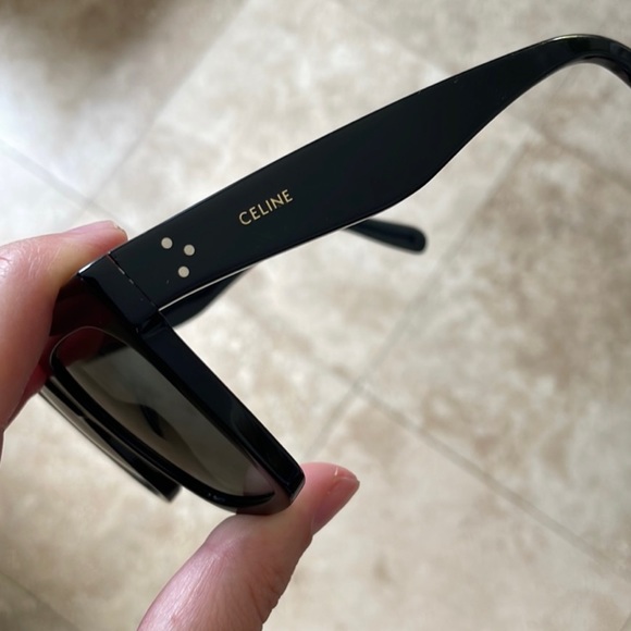 Celine Acetate Oversized 55MM Square Black Sunglasses CL4055 - Picture 4 of 6